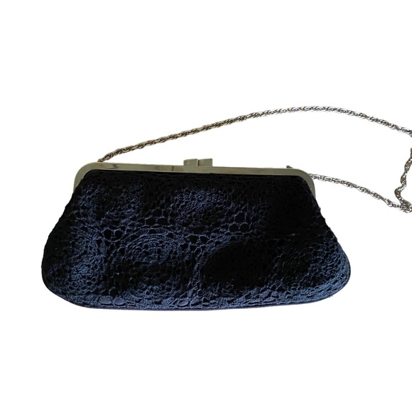 Sac à Main Talbots Noir Et Blanc Motif Chaîne Nautique - Soie Et Rayon, état Comme Neuf (EUC)